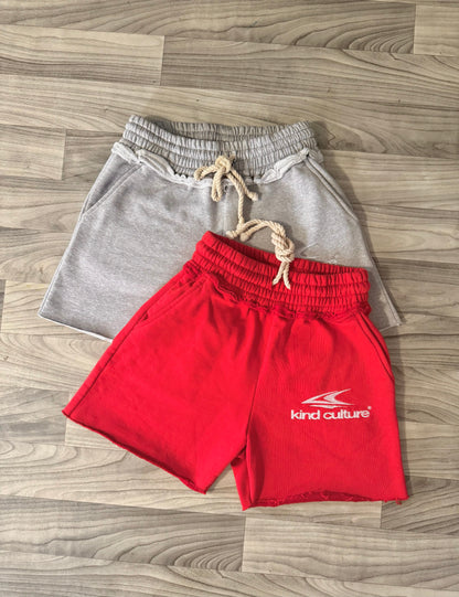 Mens Red Raw Hem